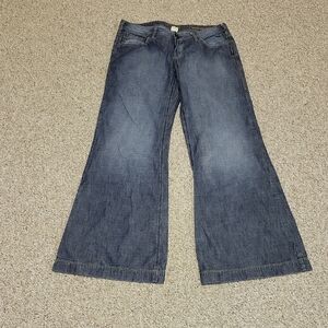 Silver Jeans Y2K Women's Dark Blue Wide Leg Monterey Jeans Sz 29 X 33 Vintage